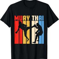 Retro Muay Thai Boxing MMA T-Shirt S juoda