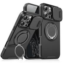 Luxury Heavy-Duty Rugged Armor Magnetic Bracket Case For iPhone 16 15 14 13 12 11 Pro Max Plus Slide Camera Protection PC Cover For iPhone 13 Pro juoda