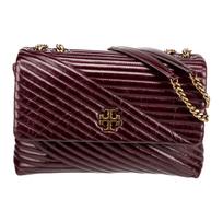 Tory Burch Kira Chevron Glossy Two-Way Leather Shoulder Bag Small Women Bags Burgundy 84190-200 Basic Set (Bag+Dust Bag)