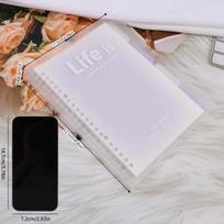 B5/A5 Loose-Leaf Notebook 60 Sheets Binder Lined Book Kawaii Note Set Korean Stationery School Office Supplies Students Writing (purple,A5) violetinė