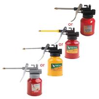 1Pc High Quality 250ml Oil Can  Spout Thumb Pump Workshop Oiler Oil Can Red 1