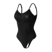 Seamless Solid Color Sexy Open Back Body Shaping Bodysuit For Women S