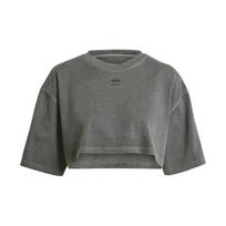 Adidas Originals Essentials Logo Print Loose Short Sleeve T-Shirt Women Tops Black IT9883 gray