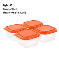 4/6 vnt. kūdikių maisto šaldiklio laikymo konteinerių kūdikių maisto laikymo konteinerių blokai su laikymo dėklu 4pcs oranžinė