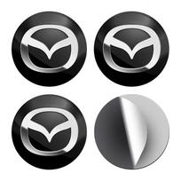 4 vnt. 56 mm emblemos lipdukas Automobilio ratlankio centrinės dalies metalinis dangtelis Mazda 6 3 CX5 5 2 323 CX7 Demio Atenza Axela MX30 CX30 CX3 juoda