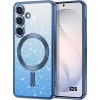 Case for Samsung Galaxy S26, Glitter Anti-Scratch Protection with Magnetic Circle - Blue mėlyna