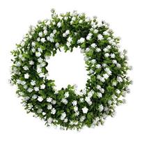 Pavasarinė vasarinė vainikas priekinėms durims dirbtinių laukinių gėlių vainikas su eukalipto lapais vidaus lauko sienai, verandai, sodybai, namų dekoravimui 25cm black