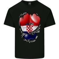 Gym Croatian Flag Ripped Muscles Croatia Kids T-Shirt Childrens XL