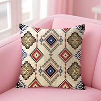 Navajo Azteca Pattern Cushion Cover Natural Linen Pillow Case DoubleSided Print Decorative Sofa Pillowcase Home Decor Gift 30x30cm