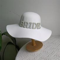Beach Bride Hat Romantic High-end design cowboy hat four seasons hat summer beach hat elegant pearl straw hat fedora hat 56-58cm white
