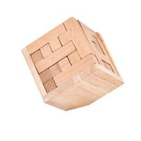 Box Magic T Shaped Puzzle Iq Logic Cube 3D Wooden Brain Teaser For Adults Kids Mind Challenge Intellectual Development Toys beige