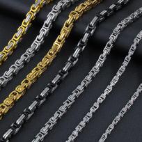 Unisex Nerūdijančio Plieno Bizantijos Grandinėlės Karoliai - Madingi, Aukštos Kokybės, Spalvos Neblunkantys, Universalūs Vasaros Aksesuarai (YS164) 4mm 20cm sidabras/auksas