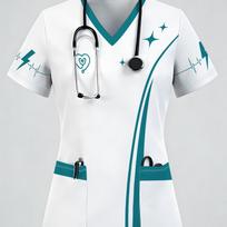 2026 Moteriški medicininiai darbo drabužiai Moteriški marškinėliai, Patogūs moteriški trumpomis rankovėmis marškinėliai, Trumpomis rankovėmis V formos iškirptės slaugytojos moteriškas viršus S white