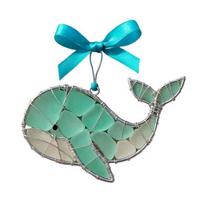Handmade Sea Glass Ocean Ornaments 2D Acrylic Coastal Hanging Ornaments Sea Turtle Octopus Seahorse Fish Gifts for Christmas Tree L