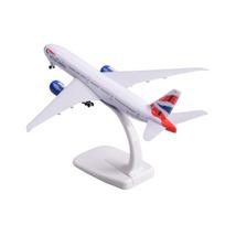 20cm Modelinis lėktuvas 777 British Airways lydinio metalinis lėktuvas su ratukais važiuoklės Žaisliniai lėktuvai berniukams Lėktuvo žaislas suvenyras gray