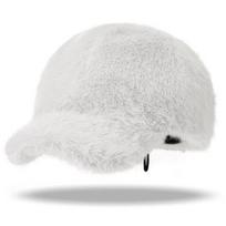 Casual Luxury Baseball Hat Solid Color Thickened Snapback Hats Fluffy Adjustable Faux Fur Cap Winter Outdoor Wear balta