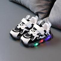 Newest Kids Sneakers Children Baby Girls Boys Stripes Luminous Socks Sport Led Sneakers Shoes Sapato Infantil Light Up Toddler Boy 21