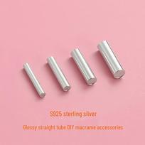 S925 Sterling Silver Tube Beads for DIY Braided Bracelets and Jewelry Making 1.5x10mm sidabras