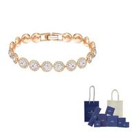 Swarovski rožinio aukso spalvos dengti apyrankės Moteriškos rožinio aukso F (One Size Fits All)-Branded gift bag rožinio aukso spalvos