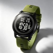 Unisex Digital Watch SKMEI Chronograph Alarm LED Backlight 2218 armijos žalia spalva