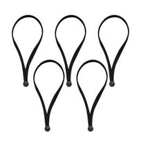 5PCS Press Button Hair Ties Adjustable Hairbands for Thick Curly Hair Gentle Stretch Elastic Ponytail Holder for Women 1 black