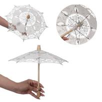 Cotton Lace Flower Girl Umbrella Large Kids Sun Umbrella Vintage Lace Parasol Umbrella  Photo Prop beige-26cm