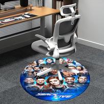 SmackDown Live, WWE čempionato diržo kėdės kilimėlis Apvalus kilimas Biuro kilimas, Skalbiamas mašinoje, Neslystantis, Tinka svetainėms, Miegamiesiems 80cm gray