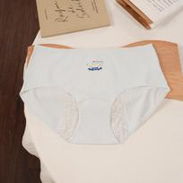 Girls Spring and Autumn New Period Pure Cotton 10A Antibacterial Crotch Breathable Waist Triangle Briefs M mėlyna