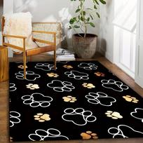 Cute Paw Print Area Rug Machine Washable Non Slip Flannel Carpet for Bedroom Living Room Kitchen 40X60cm-16x24in