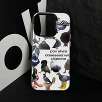 Juokingas kvailas balandis telefono dėklas iPhone 17,16,15,14,13,12,11 Plus,Pro Max,XS,Spalvingas sidabrinis telefono dėklas Funda Dangtelis iPhone17air white