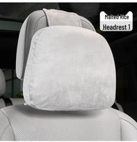 Leapmotor C10/C16 Car Seat Deer Velvet Neck Pillow - Comfortable Headrest Support white