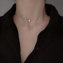925 Sterling Silver Lucky Choker Aesthetic Necklaces For Women Girls Charms Elegant Jewelry Accessories Jewellery sidabras