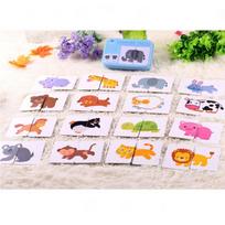 Kids Wooden Jigsaw Puzzle with Iron Box Children Early Learning Metal Box Puzzle Toys Boys Girls Baby Montessori Educational Toy