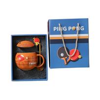 Ergonomic Grip Ceramic Mugs 420ml Table Tennis Theme In Premium Gift Box Ideal Sports Memorabilia For Office And Home balta