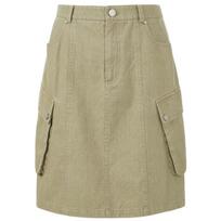Sancai 100% Cotton High-Waist Workwear Midi Skirt XL chaki