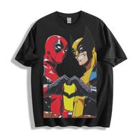 Deadpool  Wolverine Širdies Marškinėliai   Duo Unisex Marškinėliai M black