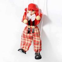 Medinės marionetės Lėlių lėlių traukiamoji styga Lėlių klounas Gimtadienio Kalėdų dovanos Teatras Lėlių žaidimai Vakarėlio dovanėlės Vaikams Suaugusiems OneSize raudona