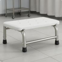 Medical Footstep Stool Top AntiSlip Step Stainless Steel Healthcare Furniture for Hospital, White Thick Single Layer