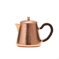 Tea Kettle with Spout Handmade Hammered Copper Traditional Teapot Wrapped Handle Bronze
