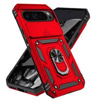 Armor Ring Bracket Push Window Protection Cell Phone Case for pixel 6 6PRO 6A  7 7PRO 7A  8  8PRO 8A    9/9PRO  9PRO XL   Cover For Pixel 6 raudona