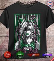 Jolyne Cujoh JoJo's Bizarre Adventure Shirt Anime JJBA Tee T-Shirt Waifu Unisex M gray