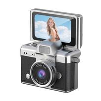Thumb-Sized Flip Screen Mini Camera Tiny Retro Keychain Digital Camera with 1.47  LCD Screen Vintage juoda