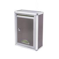 Aluminium Alloy Locking Ballot Box Secure with Lock Key Newspaper Box Multifunctional Waterproof Complaint Box Wall white