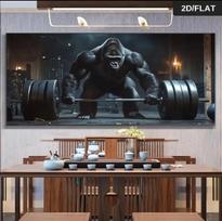 Motivational Gym Sports Poster with Pine Frame - Wall Decor Canvas Painting 10x15