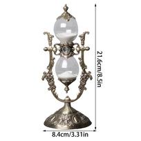 Vintage 15 Minute Hourglass Sand Timer Engraved Rotating Sand Clock Stand Antique Glass Sandglass for Home Aesthetic Decor Gifts 15min gray