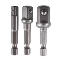 Extension Socket Adapter Impact Set 3x 1/4  3/8  1/2  Steel for Cordless Drill 1