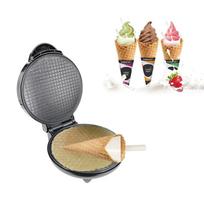 Ice Cream Cone Crepe Maker For Home Cooking Double-Sided Heating Quick Preheat Kitchen Gadget Cooking Tool Set gray
