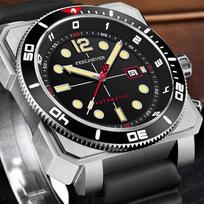 FEELNEVER Naujas importuotas mechanizmas Safyro nardytojo laikrodis Vyriškas kasdienis šviečiantis automatinis mechaninis laikrodis vyrams Montre Homme gray