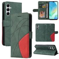 (Green) Flip Case for Samsung Galaxy A26 5g Flip Folio Book Kickstand Protective Leather Wallet Stitching Color with Card Slot Stand