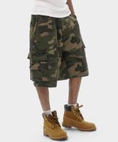 TAKEASY Zigzago rašto kamufliažinės pusilgos kelnės su kišenėmis (chaki) Khaki/S black
